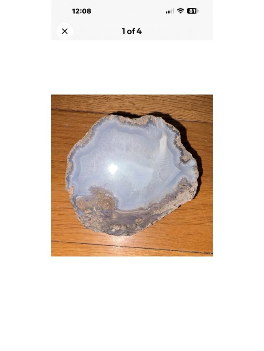 Natural Agate Geode Slice Crystal Display Specimen